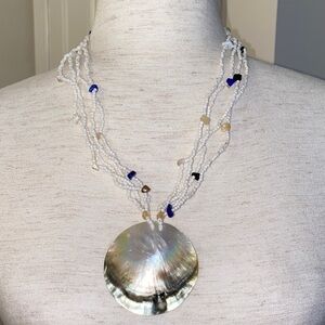 Multi-Strand Shell Pendant Necklace